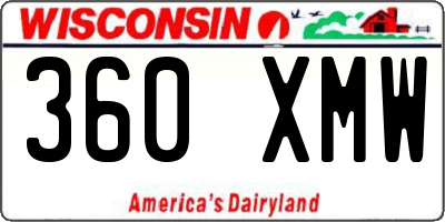 WI license plate 360XMW