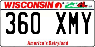 WI license plate 360XMY