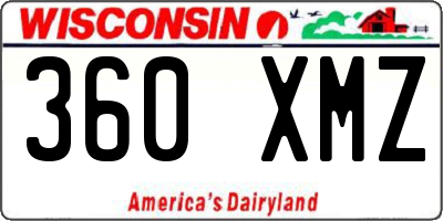 WI license plate 360XMZ