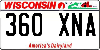 WI license plate 360XNA