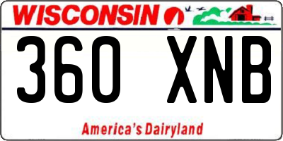 WI license plate 360XNB