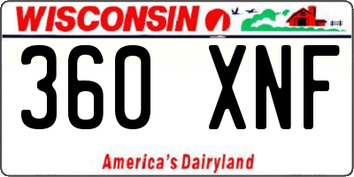 WI license plate 360XNF