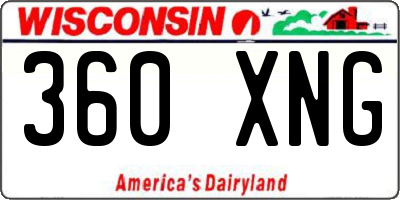 WI license plate 360XNG