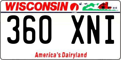 WI license plate 360XNI