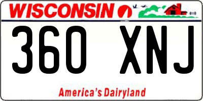 WI license plate 360XNJ