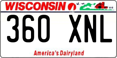 WI license plate 360XNL