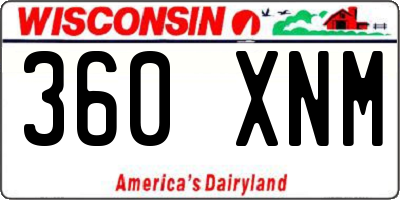 WI license plate 360XNM
