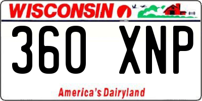 WI license plate 360XNP