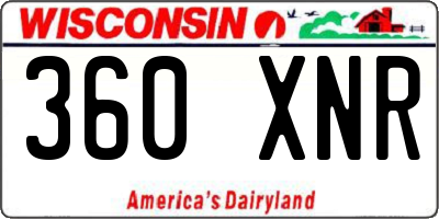 WI license plate 360XNR