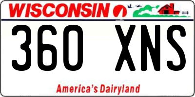 WI license plate 360XNS