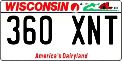 WI license plate 360XNT
