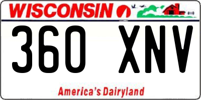 WI license plate 360XNV