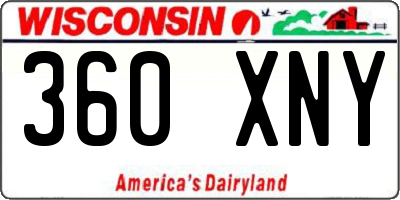 WI license plate 360XNY