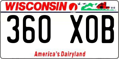 WI license plate 360XOB
