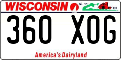 WI license plate 360XOG