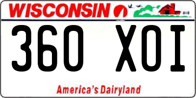 WI license plate 360XOI