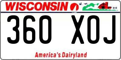 WI license plate 360XOJ