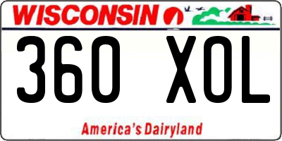 WI license plate 360XOL