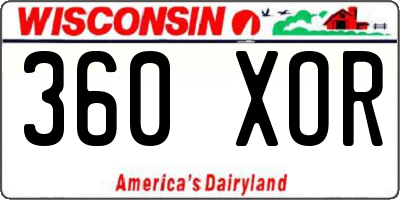 WI license plate 360XOR