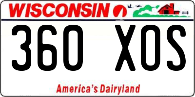 WI license plate 360XOS