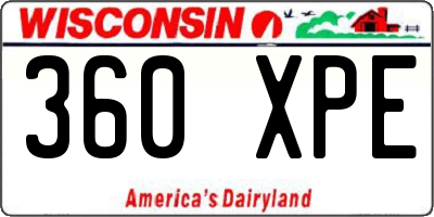 WI license plate 360XPE