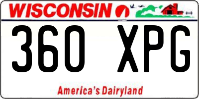 WI license plate 360XPG