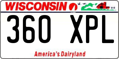 WI license plate 360XPL