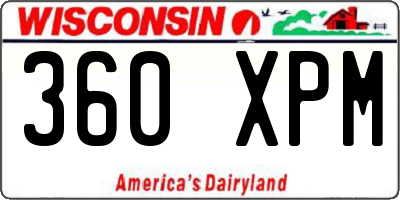 WI license plate 360XPM