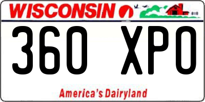 WI license plate 360XPO