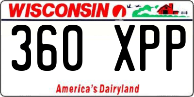 WI license plate 360XPP