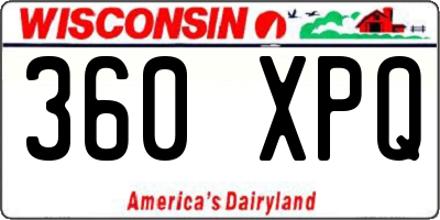 WI license plate 360XPQ