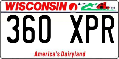 WI license plate 360XPR