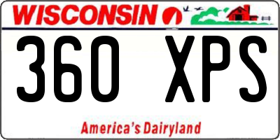 WI license plate 360XPS