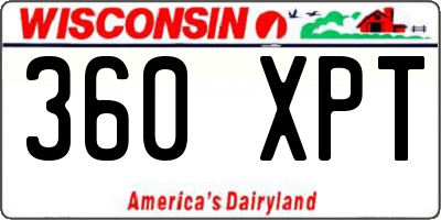 WI license plate 360XPT