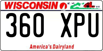 WI license plate 360XPU