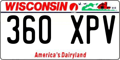 WI license plate 360XPV