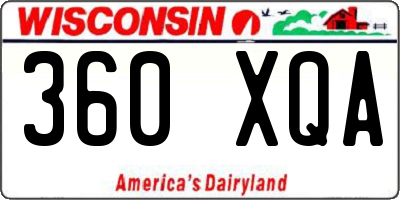 WI license plate 360XQA