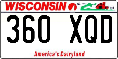 WI license plate 360XQD