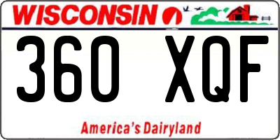 WI license plate 360XQF