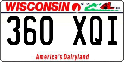 WI license plate 360XQI