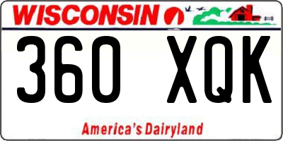 WI license plate 360XQK