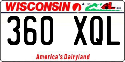 WI license plate 360XQL