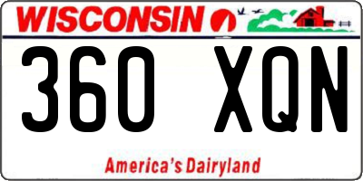 WI license plate 360XQN