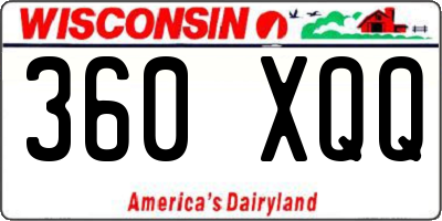 WI license plate 360XQQ