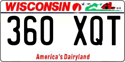 WI license plate 360XQT