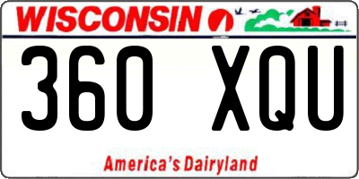 WI license plate 360XQU