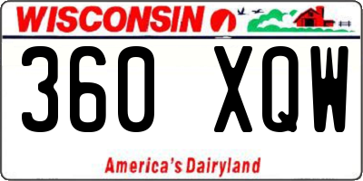 WI license plate 360XQW