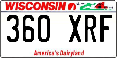 WI license plate 360XRF