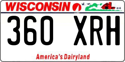 WI license plate 360XRH