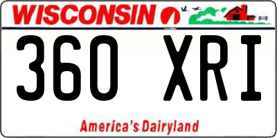 WI license plate 360XRI